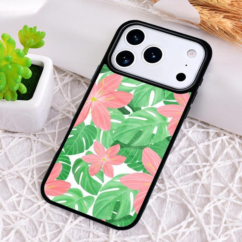 Green Monstera Leaf Phone Case for iPhone 17 Air 16 15 11 12 14 13 Pro Max Shockproof Cover