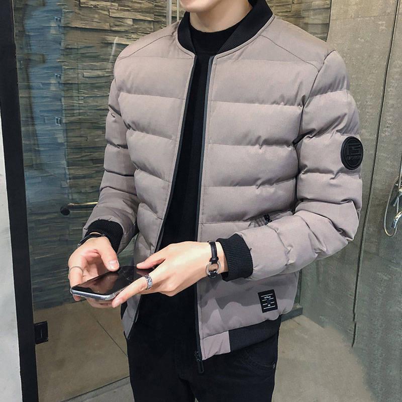Men's Winter Jackets Korean Version of Slim-fitting Thick Warm Camouflage Hooded Short Slim-fit Stand-collar Down Coat