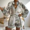 Europe and America Cross-border 2025 Independent Site Fast Sale Amazon High-Waist Shorts Fashion Shirt Linen Casual Elegant Set