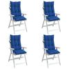 High Back Seat Cushions 4 Pcs Royal Blue Oxford Fabric