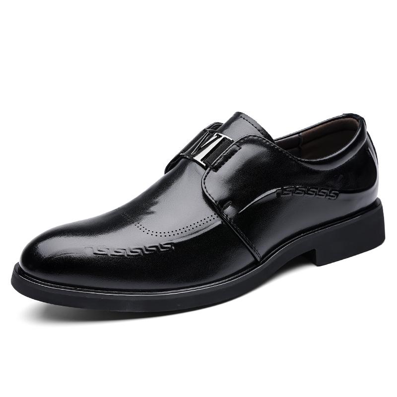 Scarpe da Uomo d'Affari Scarpe Brogues da Uomo in Pelle Verniciata Scarpe da Uomo Eleganti Mocassini a Punta Scarpe Mocassini da Uomo Taglie Forti per Uomo