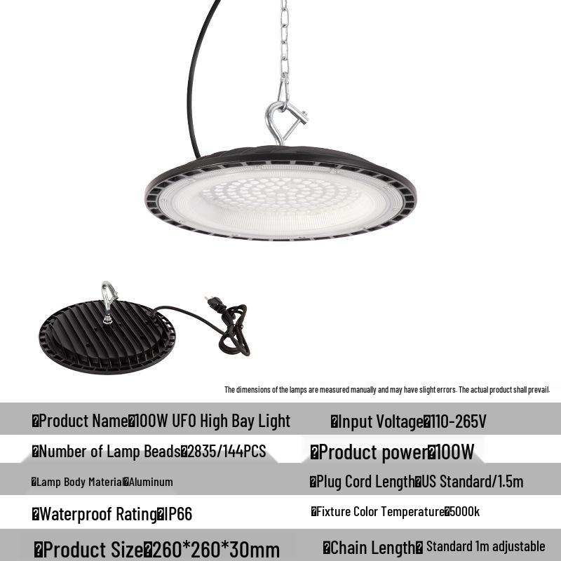 

200W UFO LED Industrial Light for Workshop, Warehouse, Gym, Exhibition 6500K White