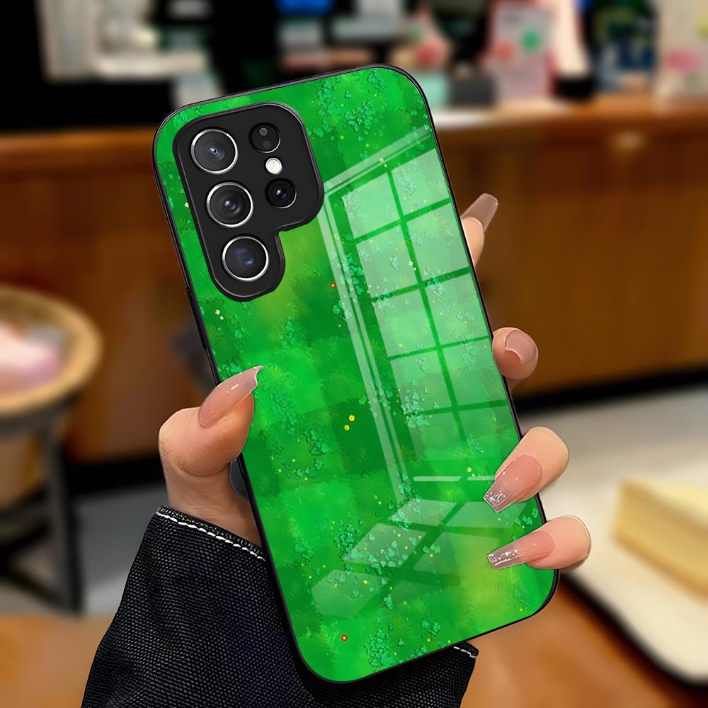 P-Plants Vs. Zombies Phone Case For Samsung S25 Plus S20 S20 Plus S22 Ultra S23 FE S21 Plus S21 Ultra Glass Cover