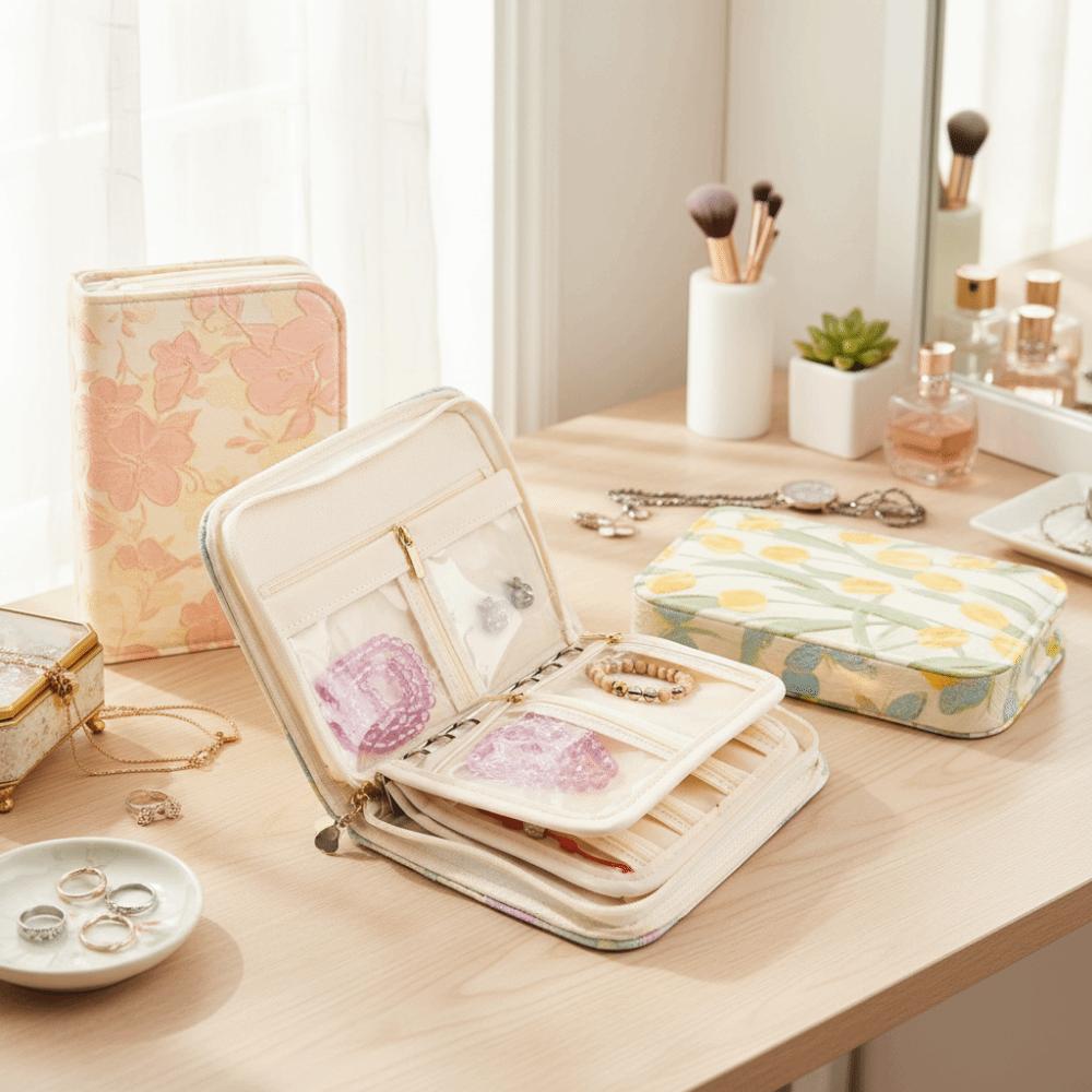 Grid Storage Jewelry Storage Bag Anti-oxidation Notebook Jewelry Handbag Jewelry Organizer  Travel