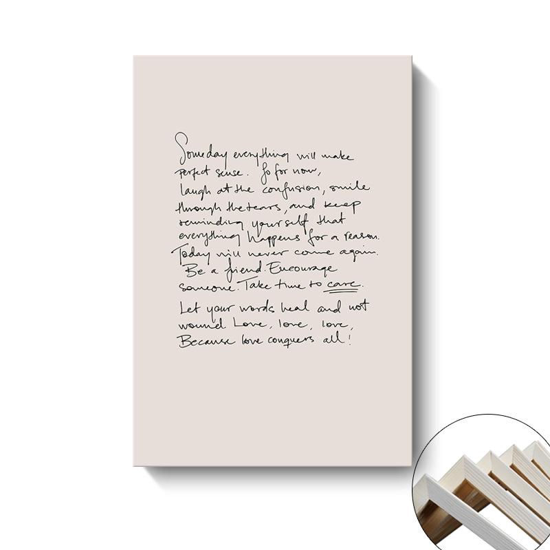 Nordic Minimalist Coffee Shop Wall Art: Modern Canvas with Inner Frame