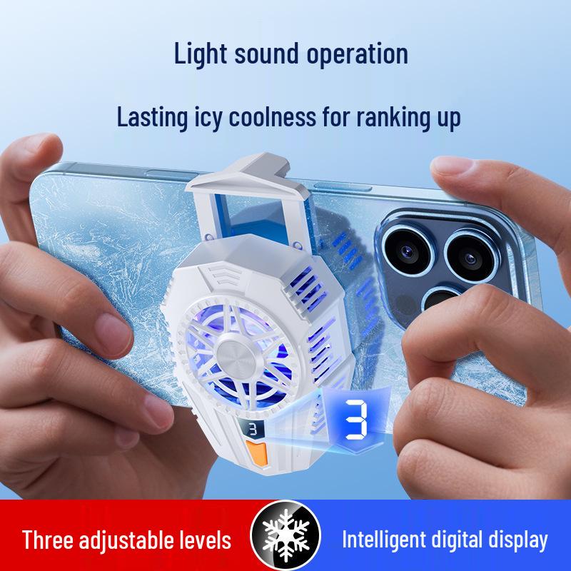 

Mobile Phone Cooling Clip: Semiconductor Refrigeration, Rechargeable, Perfect for Gaming (PUBG, King of Glory) Basic - Dark Night Black
