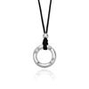 Tichiya Sterling Silver Retro Couple's Necklace with Black Cord