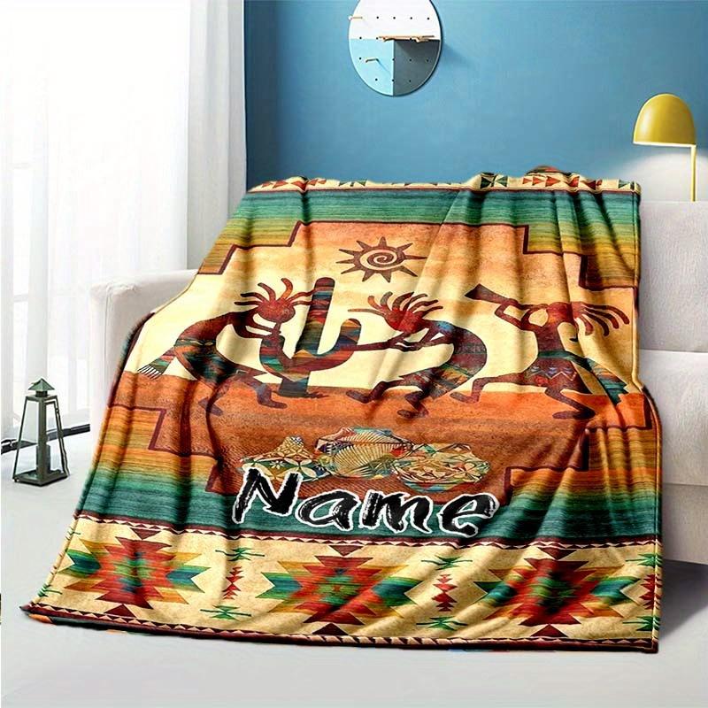 Kokopellis Customized Your Name Blanket Warm Comfortable Soft Blanket For Chair Office Sofa Bed Sofa Office Camping Suitable For Gifting Relatives And