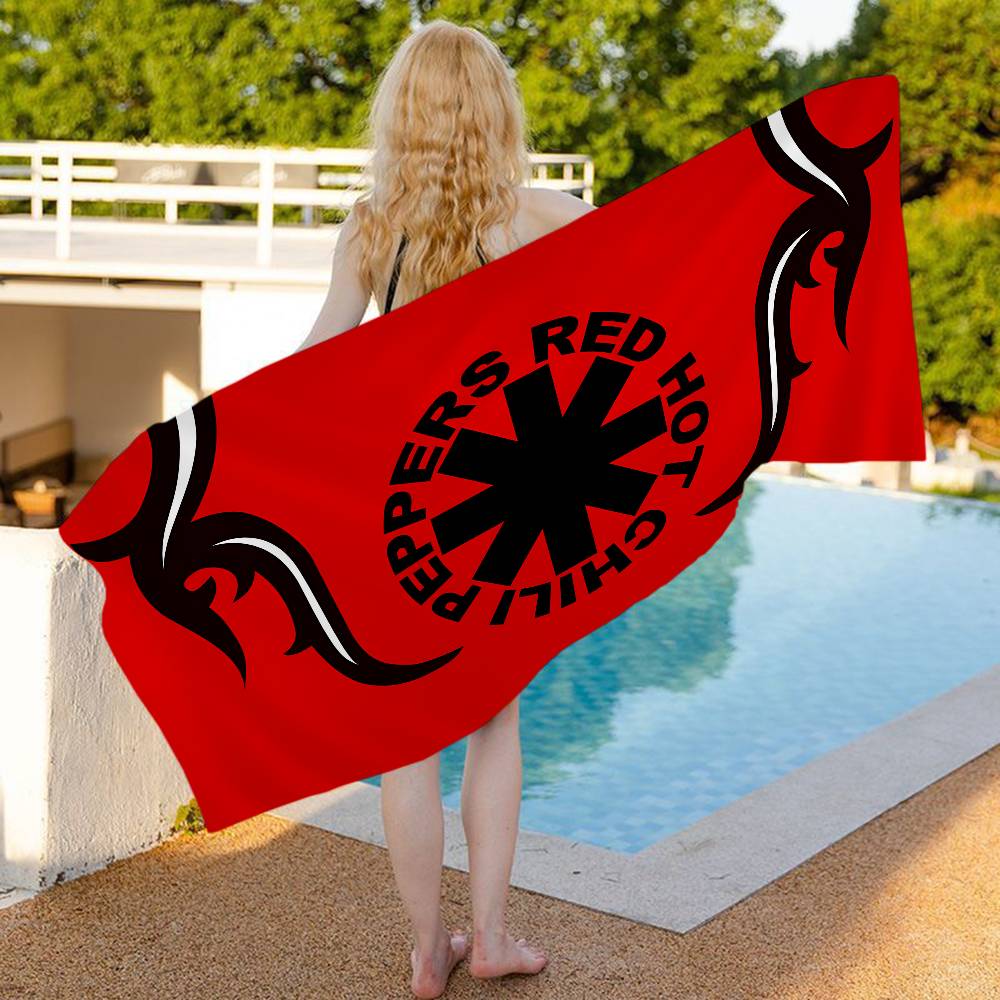 Red Hot Chili P-Peppers Band Bath Towel Microfiber Soft Water Absorbing Breathable For Girl Kids Decorative Cartoon Beach Towel