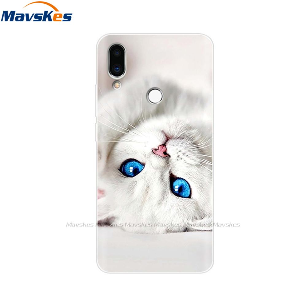 Soft TPU Case for Meizu Note 9 Cat Animal Flower Printed Protective Silicone Covers Phone Shells Bags Bumper for Meizu Note9