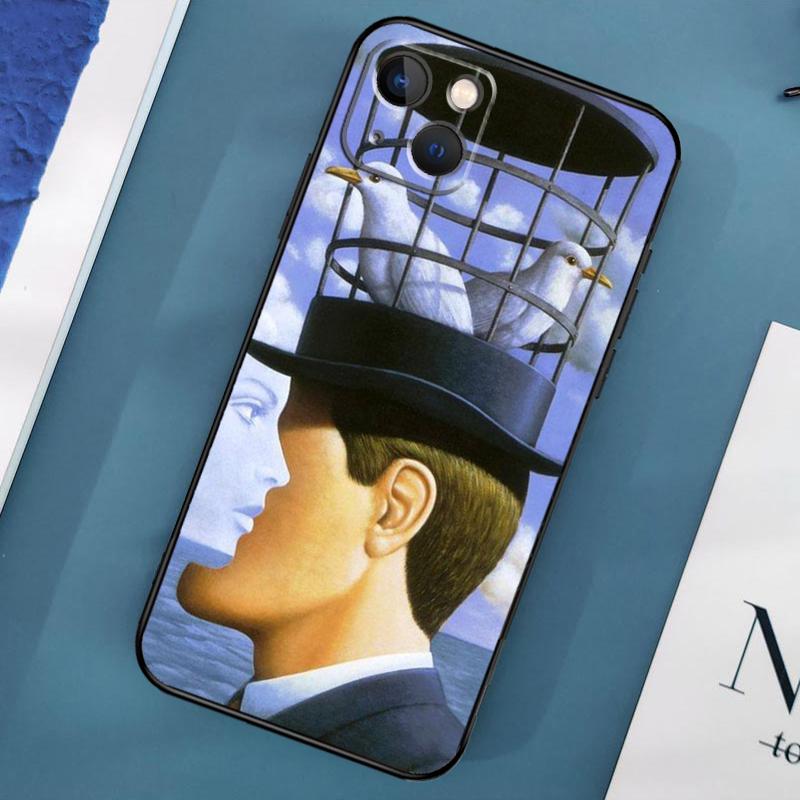 Rene Magritte Phone Case For iPhone 15 13 12 11 14 Pro Max Mini X XR XS MAX SE 2020 7 8 Plus Back Cover