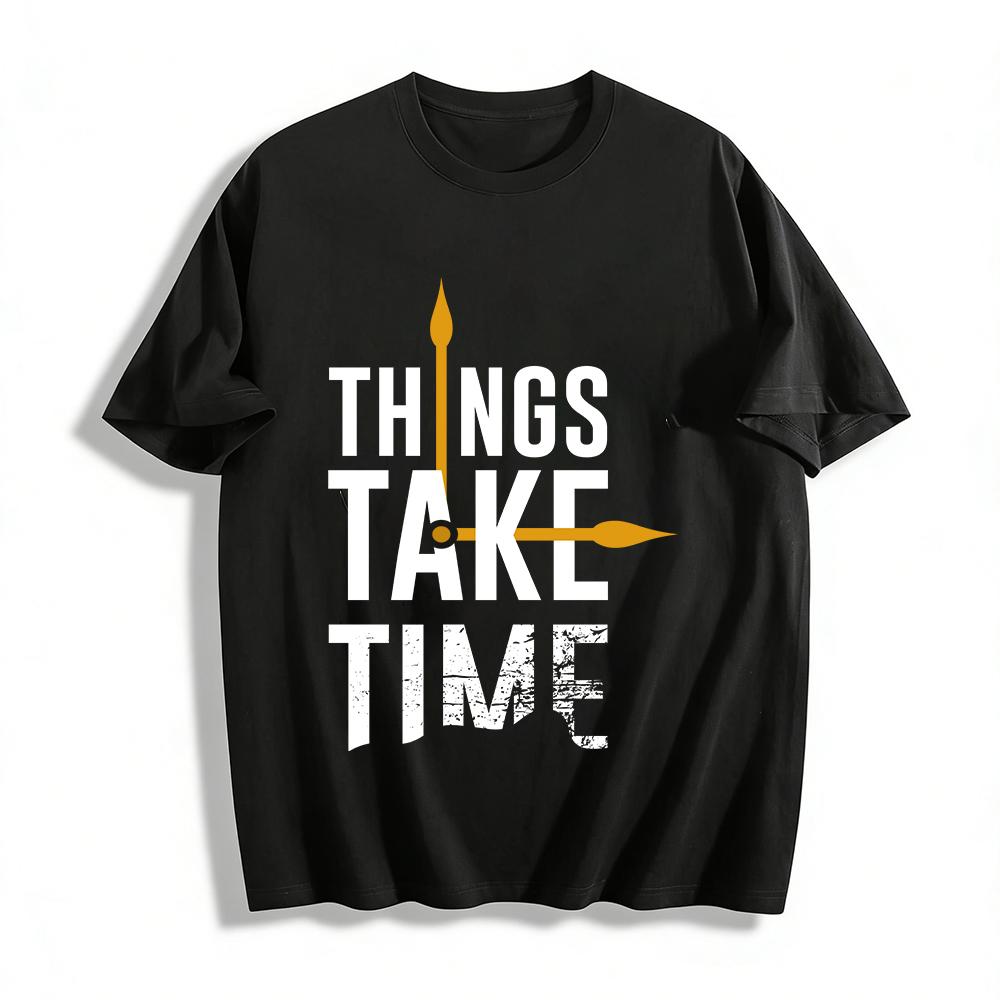 Chinese Style Writing Brush Print Casual Top Pure cotton T-shirt XXS