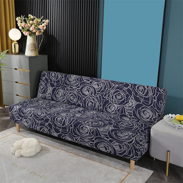 Bohemia Sofa Bed Cover Elastic Spandex Sofa Covers Without Armrest Couch Slipcovers Non Slip Armless Sofa Bed Protector Case