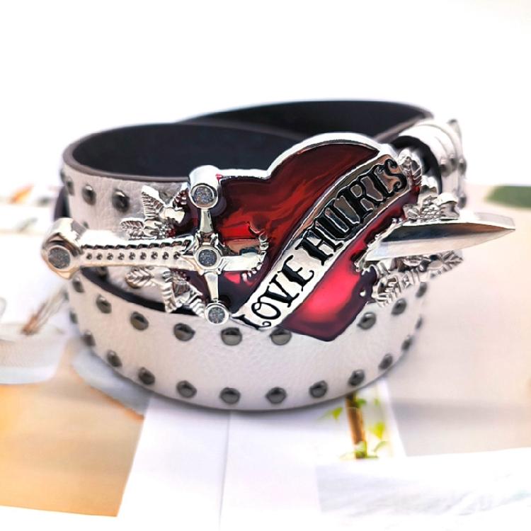 Unique Buckle Girls Waist Belt Street Dance Jeans Belt Decorative Studs