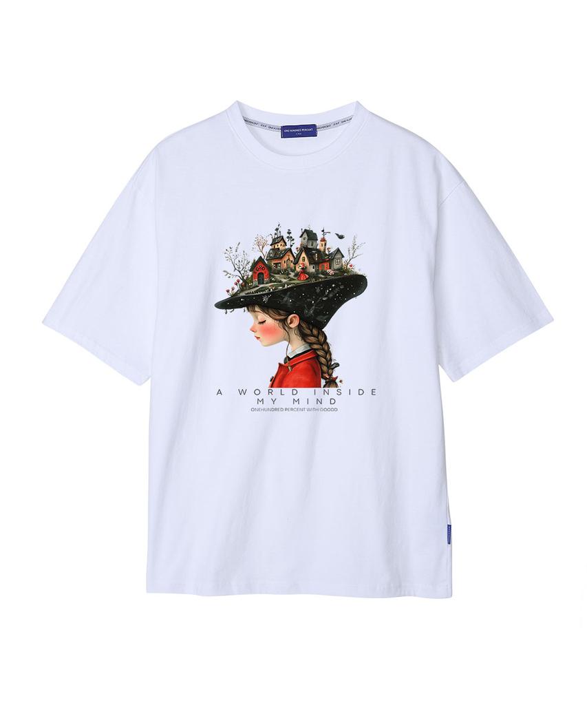 ONEHUNDREDPERCENT FOR WOMAN Ohpxgoodd Mind Semi-Over Short Sleeve T-Shirt