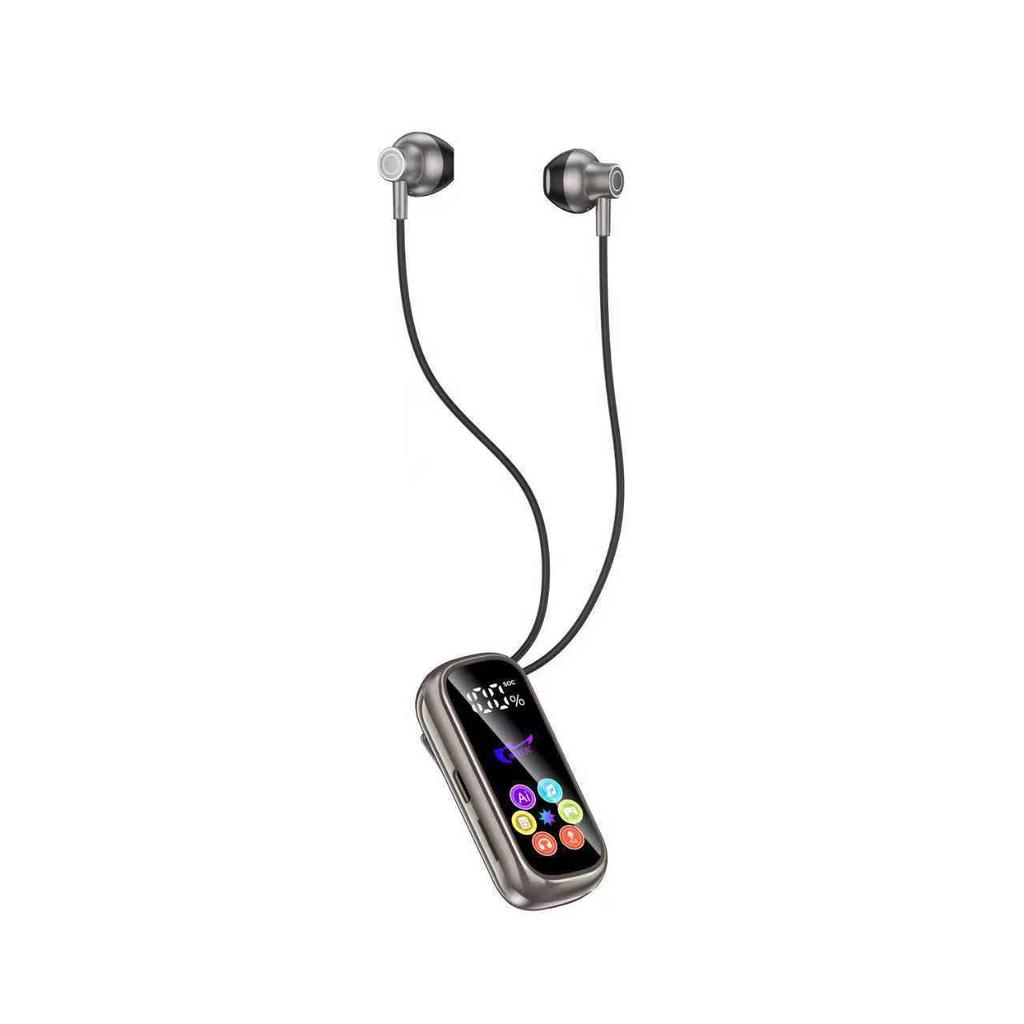 Clip-on Wireless Bluetooth Noise Cancelling Headphones with Extended Battery Life & Card Slot for Sports & Dual Ear Calls