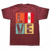 Funny Vintage Retro I Love Peru Flag For Peruvian Pride Gift Tshirts Men Fashion Casual 100 Cotton Loose Oversized T Shirt