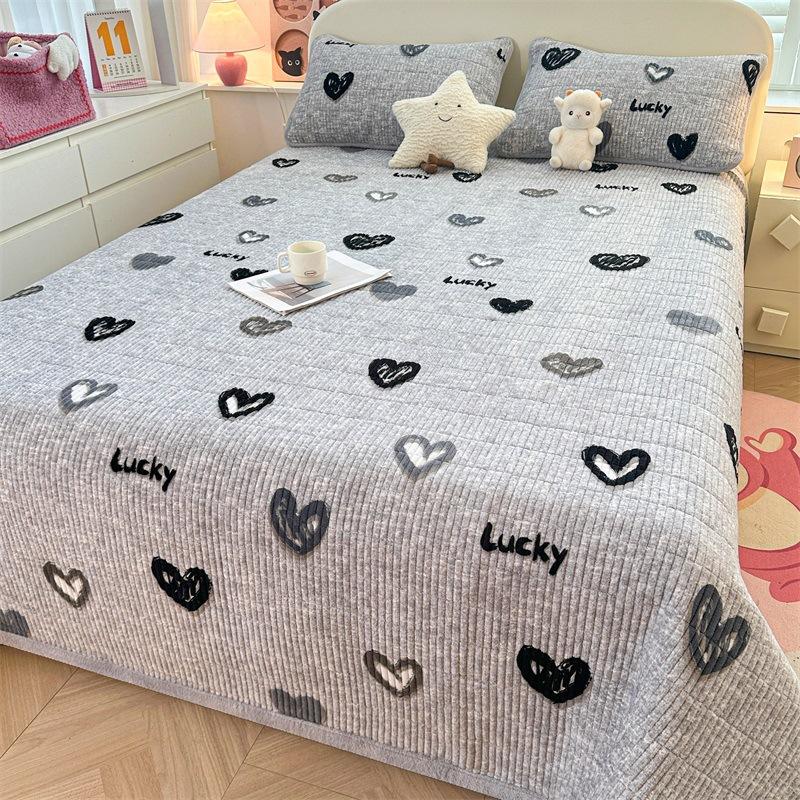 Thickened Milk Velvet Bed Cover for Autumn and Winter, Warm Cotton Bed Sheet with Velvet Mattress, Tatami Bedding