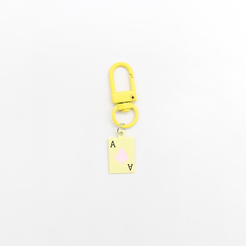 Colorful Baked Paint Ace of Hearts Keychain for Women's Handbags