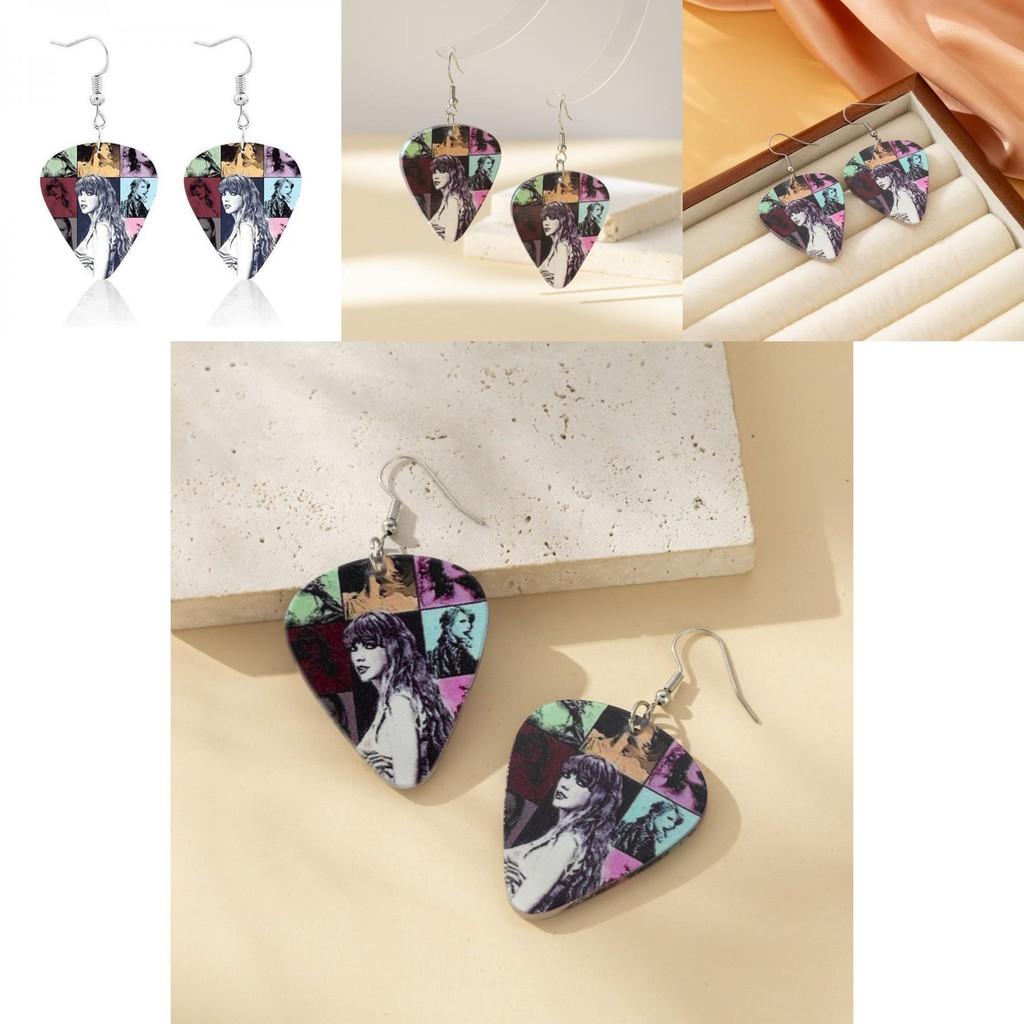 Trendy Geometric Acrylic Hoop Earrings For Women Heart Shape Ts Album Inspired