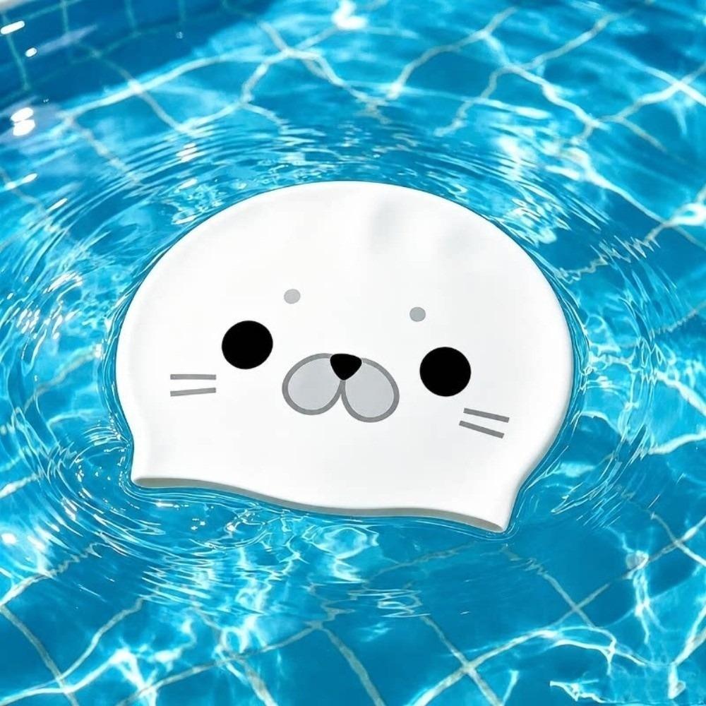Cartoon Silicone Swim Cap Quick Dry Animal Printed Cap Cute Swimming Hat Pool Use