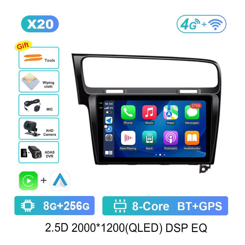 Car Radio Multimedia Player Android 14 for Volkswagen VW Golf 7 MK7 GTI 2011 - 2021 4G DSP Stereo Navigation GPS Touch Screen