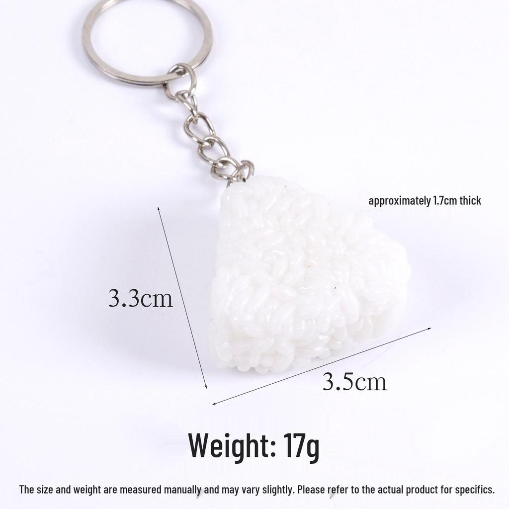 PVC Sushi Onigiri Keychain: Japanese Cuisine Nori-Wrapped Rice Bag Charm