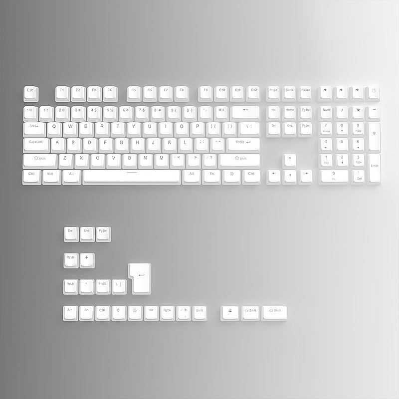 Double Skin Milk Pudding Mechanical Keyboard Keycaps, Luminous OEM Height, 130-Key Full Set