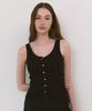 Laminez Hole Button Sleeveless - Black