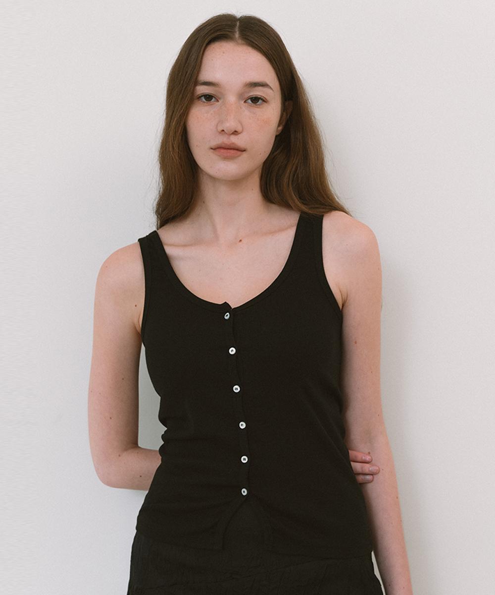 Laminez Hole Button Sleeveless - Black Black/Free