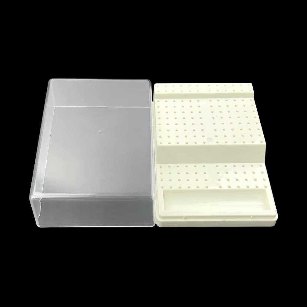 168 děr Plastikový box na zubní vrtačky Sterilizační pouzdro Držák pro zubní laboratoř Nástroje Vrták Diamantový Stojan Blok