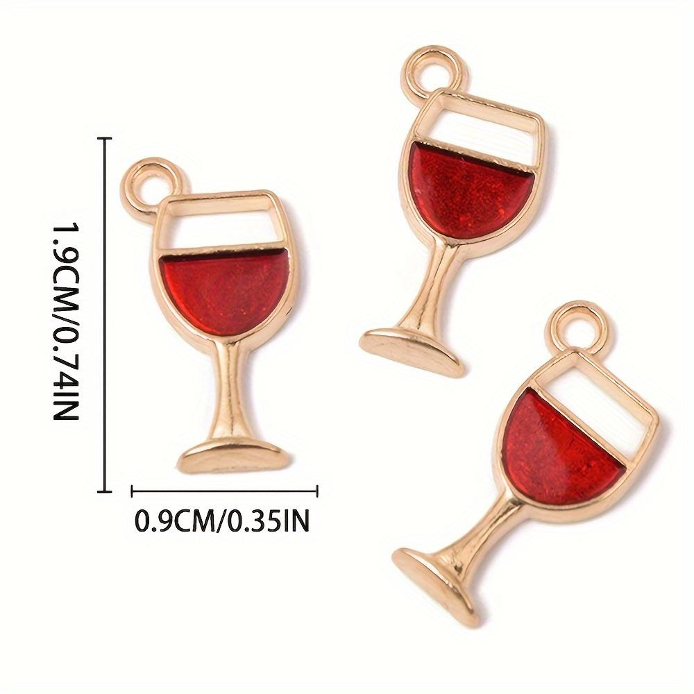 10/20/30pcs Romantic Red Mature Fashion Alloy Drip Oil High Footed Cup Small Pendant DIY Bracelet Necklace Foot Chain Pendant
