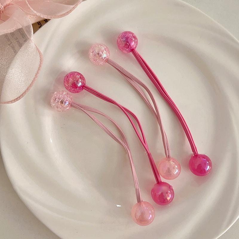 Flower pearl phone line hair band sweet bubble braided hair rope small fresh atmosphere low ponytail hair accessories women