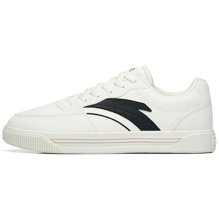 Anta Life Collection Slip Resistant Abrasion Resistant Low top Skateboard Shoes Men's White Black 112238063-1