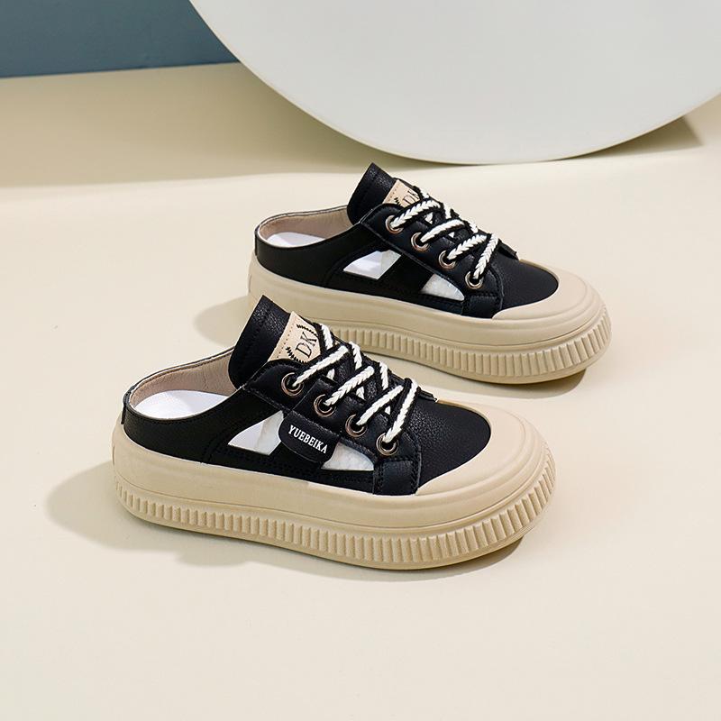 

Закрытые полутапочки для женщин Уличная обувь Летние новые повседневные белые туфли без застежек для женщин 40 чёрный