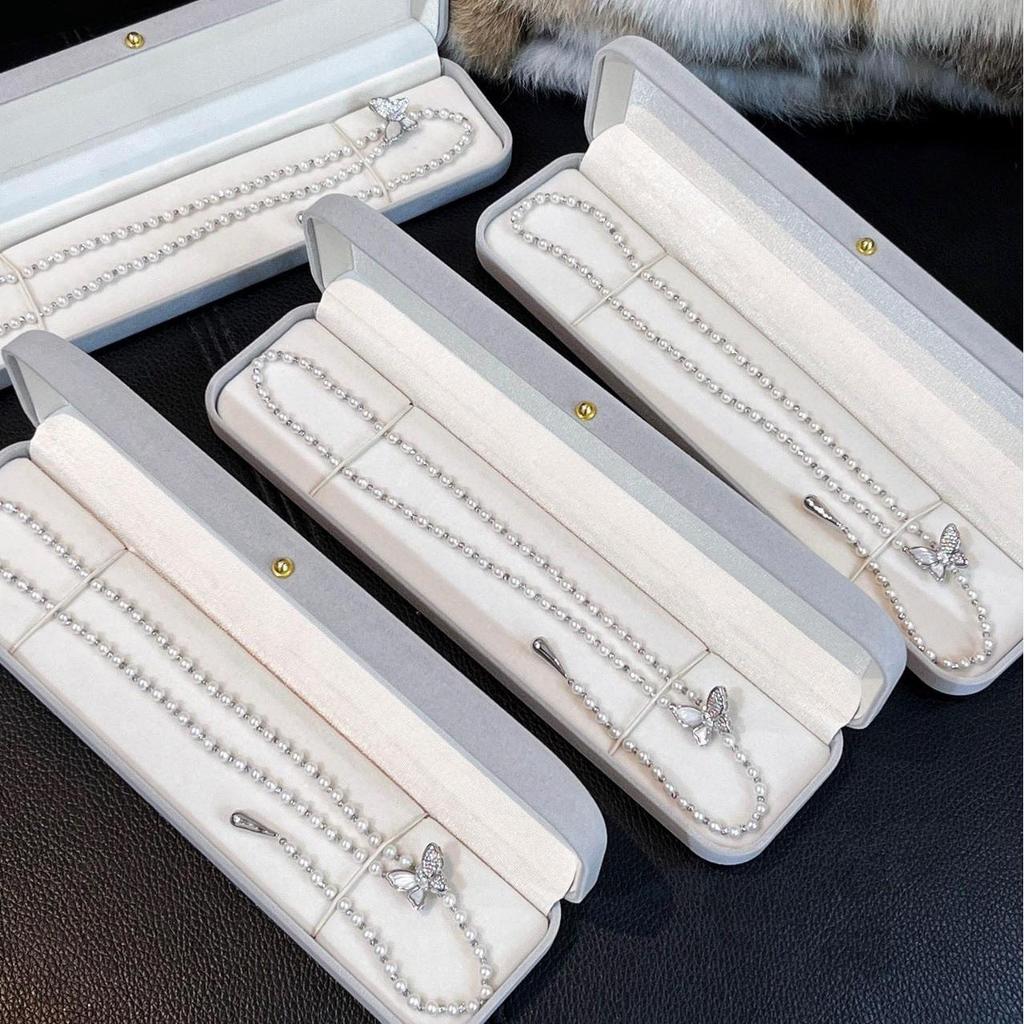 Elegant Butterfly Pearl Sweater Chain with High-Luster Freshwater Pearls - Versatile Gift for Women