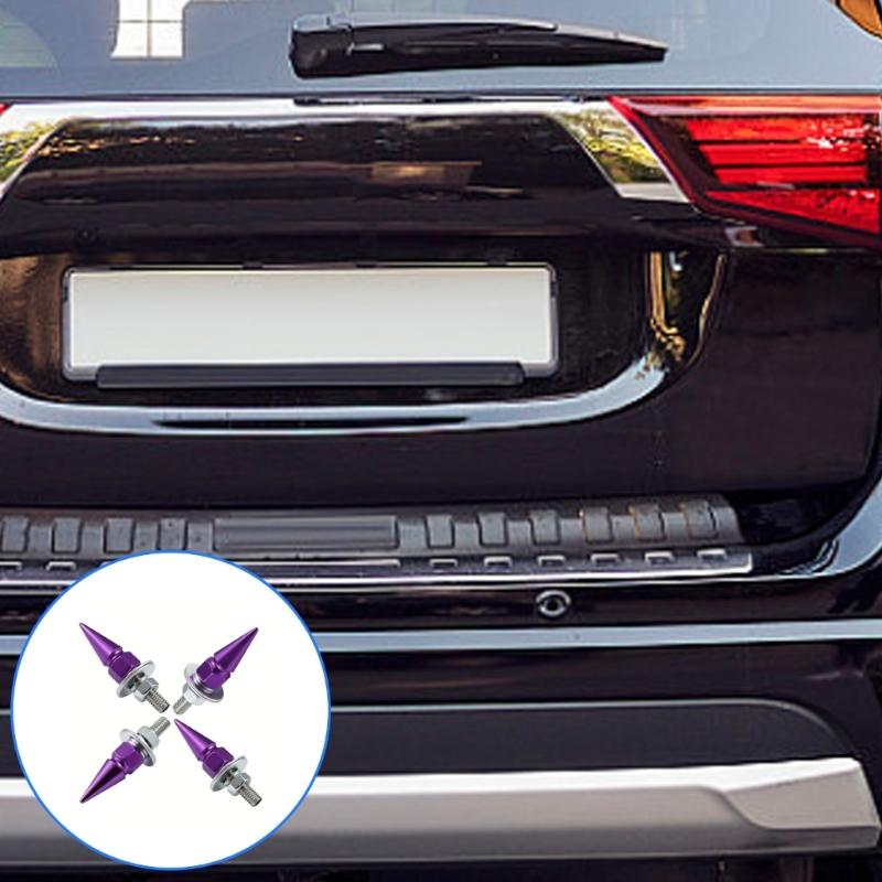 Set Of 4 M6 License Plate Fasteners Bolts Rustproof Aluminium Alloy Antirust Fit for Car Enthusiasts Secure Installation