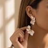 Temperament sweet color dripping maple leaf flower stud earrings fashionable small fresh vacation style petal earrings earrings