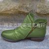 Women's round head artificial mouth women's leather boots side zipper Martin boots warm women's shoes