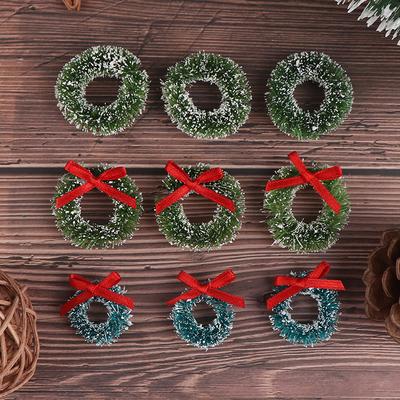 10Pcs Mini Weihnachten Kränze Miniatur Garten Home Dekoration Puppenhaus Dekor