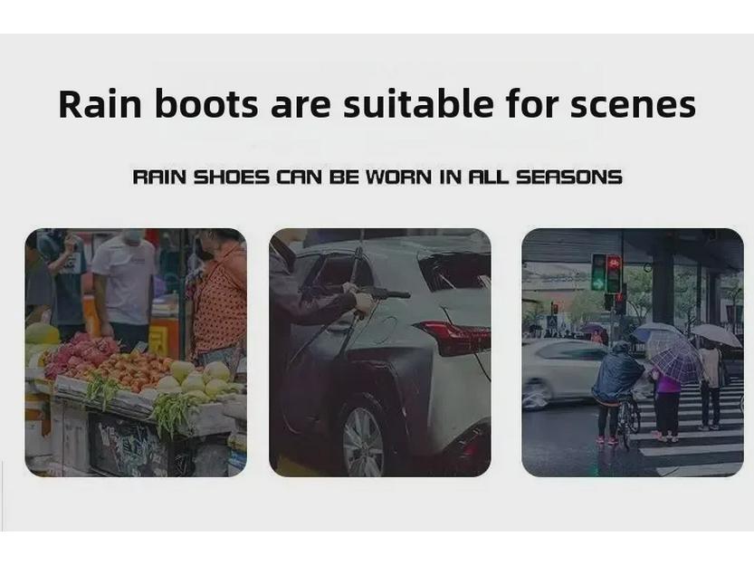 Vanntette sklisikre varme gummiregnstøvler for menn med fortykket lavskaftdesign
