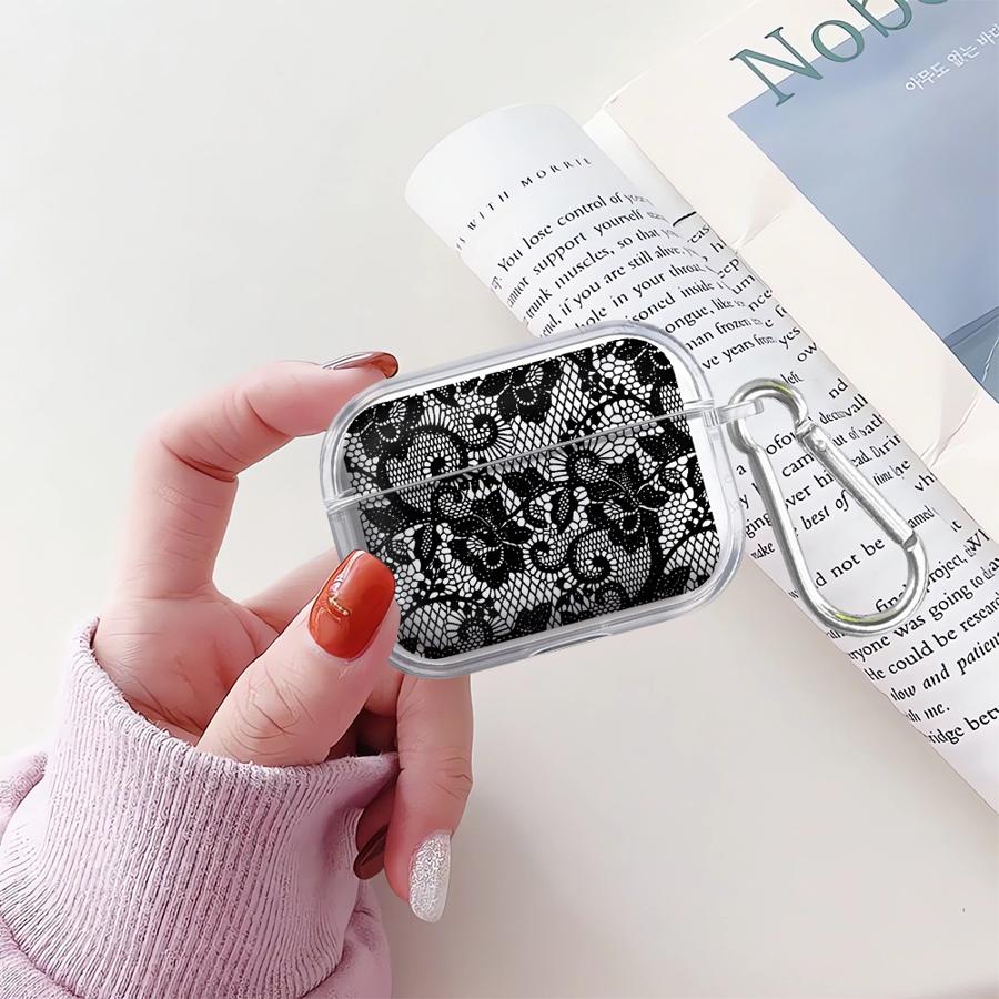 Klare Kopfhörerhüllen Hülle Für Airpods Pro3 4 Pro 1 Pro2 3 2 Blumenstempel-Muster