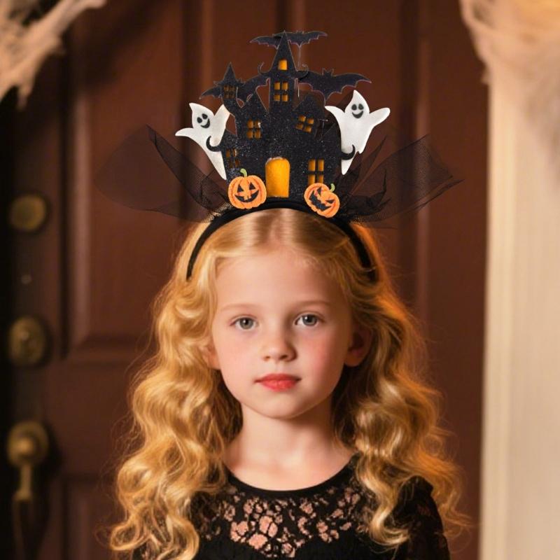 Light Up Haunted Castles Hairband Festival Hair Accessory For Night Event Halloween Costume Headwear for Children Adult