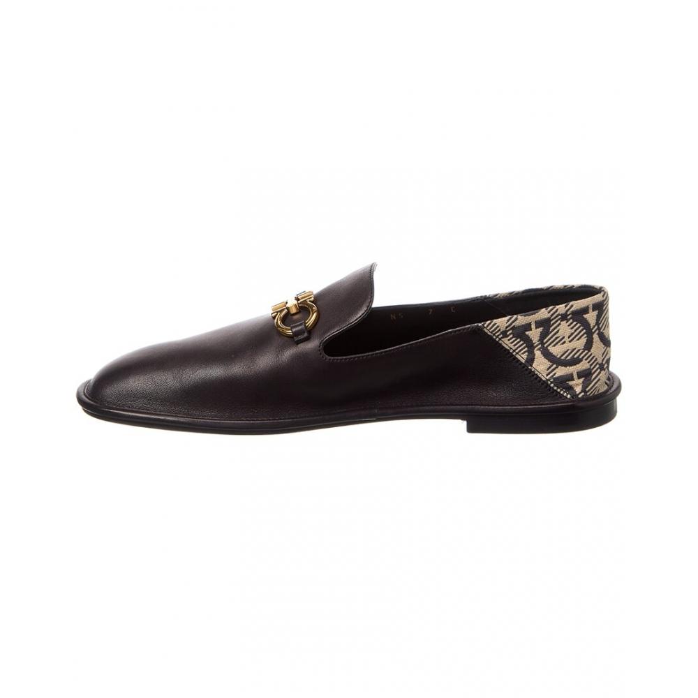 Salvatore Ferragamo Ferragamo Logo Leather Loafer Black