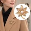 Strong Buckle Brooch Hollow Maple Leaf Shape Brooch, Retro Floral with Electroplated Design, Electroplating Anti-Oxidation Badge for Coats Shirts Bags