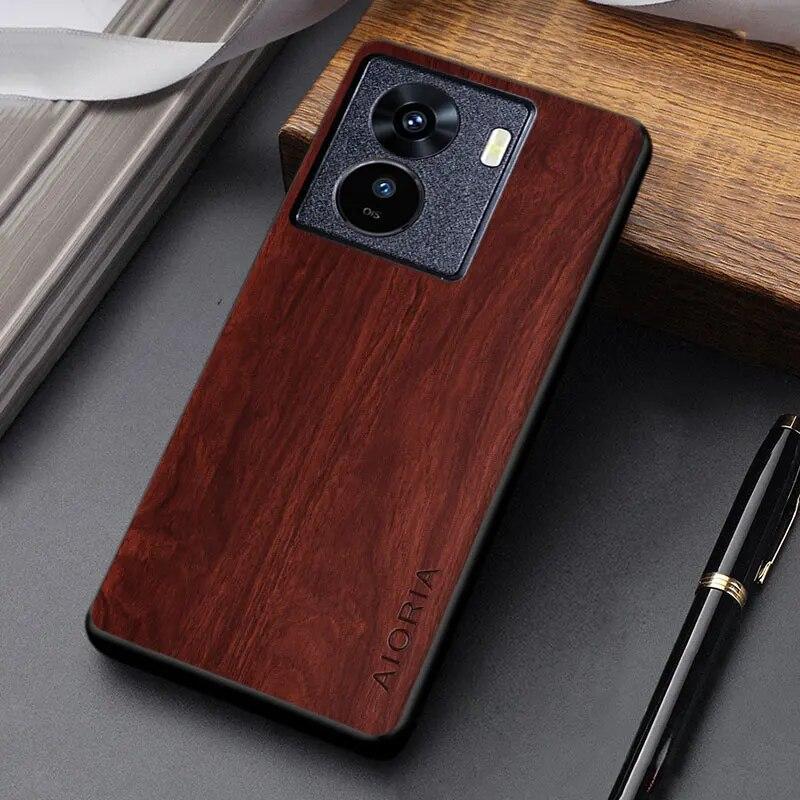 Vivo Iqoo Z7 Z5 için kılıf yüksek kaliteli ahşap bambu desen PU deri telefon kılıfı vivo iqoo z7 kılıfı