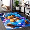 1pc Anime Teddy Bear Heart Chair Mat - Cute Office Rug with Hearts and Stars, Non-Slip Carpet for Desk Chairs, Perfect Gift for Anime Lovers, Suitable