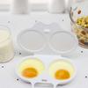 Food-Grade Plastic Microwave Egg Cookers, 10-Piece Set with Separate Compartments, Molded Form and Hinged Covers