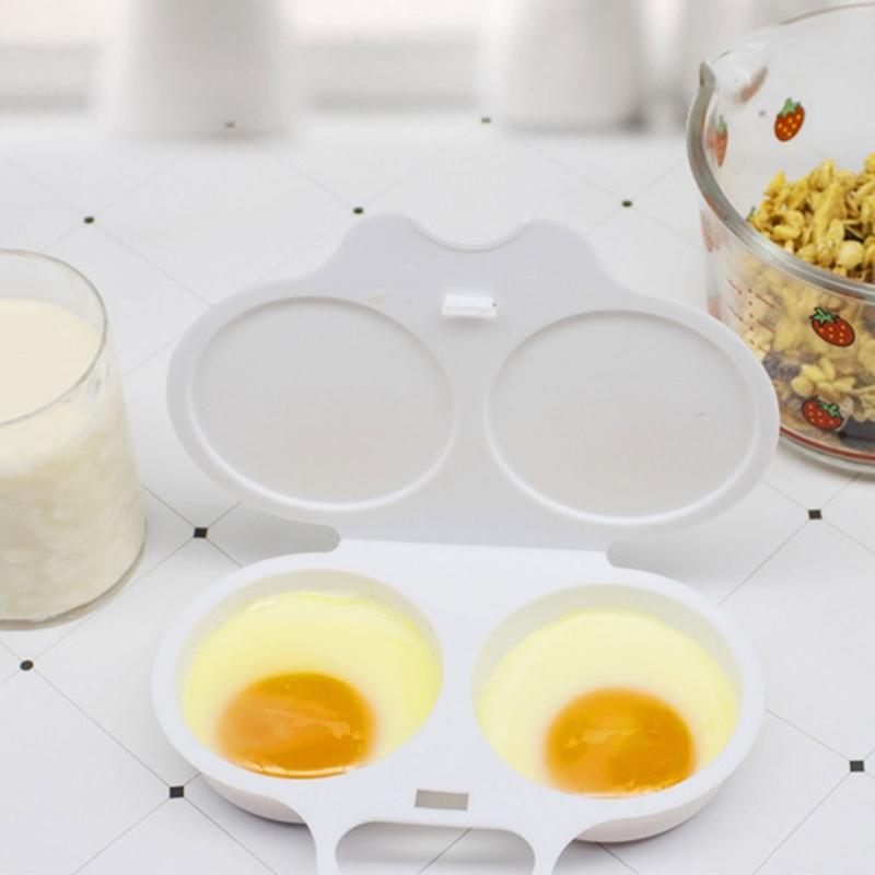 Food-Grade Plastic Microwave Egg Cookers, 10-Piece Set with Separate Compartments, Molded Form and Hinged Covers
