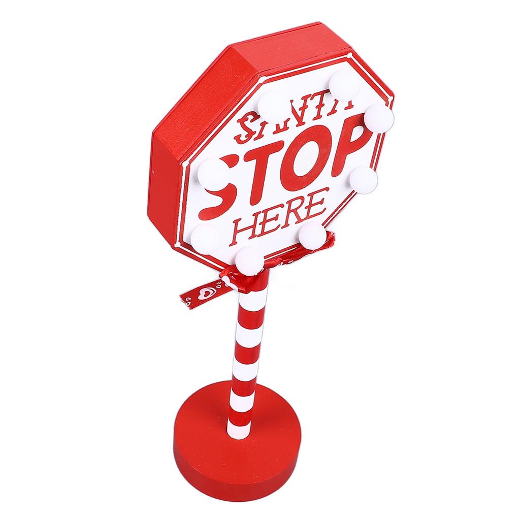 Christmas Stop Here Decor Metal Solid Wood LED Delicate Santa Stop Here Tree Topper for Christmas